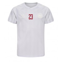 Denmark Pierre-Emile Hojbjerg #23 Replica Away Shirt World Cup 2022 Short Sleeve